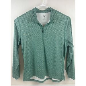1764 Signature Collection Golf Polo Shirt Mens Size Large XL Sleeve 1/4Zip Green